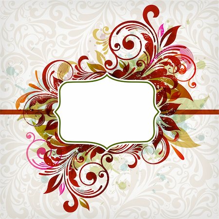 illustration drawing of floral frame Photographie de stock - Aubaine LD & Abonnement, Code: 400-06326183