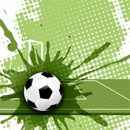 soccer field background - illustration, soccer ball on abstract green background Stock Photo - Budget Royalty-Free & Subscription, Code: 400-06326285
