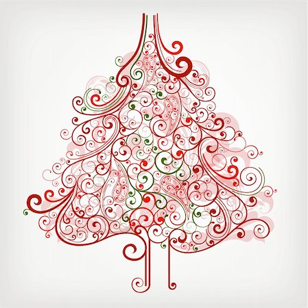 illustration drawing of Christmas tree Photographie de stock - Aubaine LD & Abonnement, Code: 400-06326336