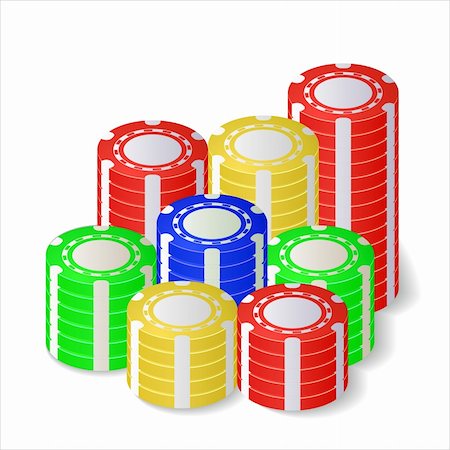 simsearch:400-06911675,k - Illustration of stacks of casino chips Stock Photo - Budget Royalty-Free & Subscription, Code: 400-06326331