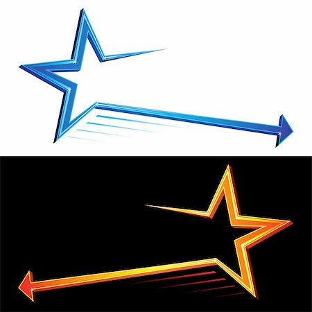 Set of two colorful stars symbols with arrow Stock Photo - Budget Royalty-Free & Subscription, Code: 400-06326467