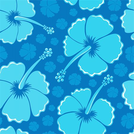 simsearch:400-08076059,k - Hibiscus seamless background 1 - vector illustration. Stock Photo - Budget Royalty-Free & Subscription, Code: 400-06326527