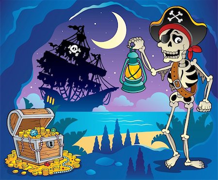 simsearch:400-04419402,k - Pirate cove theme image 2 - vector illustration. Photographie de stock - Aubaine LD & Abonnement, Code: 400-06326535