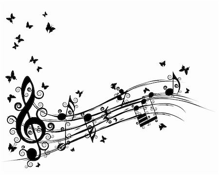 Vector musical notes staff background for design use Stock Photo - Budget Royalty-Free & Subscription, Code: 400-06326602