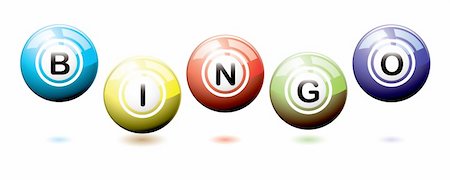 simsearch:400-06911675,k - Set of brightly coloured bingo balls bouncing on a white background with shadows Stock Photo - Budget Royalty-Free & Subscription, Code: 400-06326696