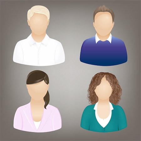 simsearch:400-04314336,k - Set Of Business People Icons, Isolated On Grey, Vector Illustration Photographie de stock - Aubaine LD & Abonnement, Code: 400-06326790