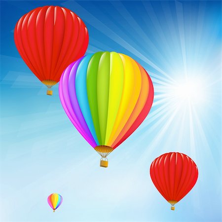 simsearch:400-09090841,k - Blue Sky And Air Balloons, Vector Illustration Stock Photo - Budget Royalty-Free & Subscription, Code: 400-06326812