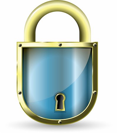 protection vector - illustration of a metal padlock with a blue Stock Photo - Budget Royalty-Free & Subscription, Code: 400-06326840