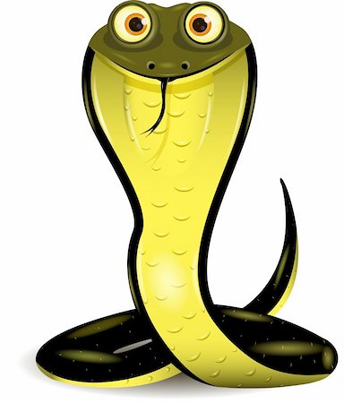 forked tongue - illustration of a black cobra with big eyes Stock Photo - Budget Royalty-Free & Subscription, Code: 400-06326856