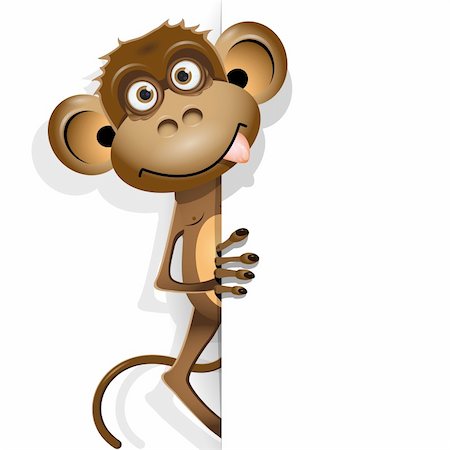 simsearch:400-09085104,k - illustration, a brown monkey on a white background Stockbilder - Microstock & Abonnement, Bildnummer: 400-06326892