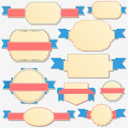 simsearch:400-06738835,k - Retro labels with ribbons, vector eps10 illustration Stock Photo - Budget Royalty-Free & Subscription, Code: 400-06326928