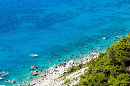 promontoire - Beautiful summer Lefkada coast beach (Greece, Ionian Sea)  view from up Stock Photo - Budget Royalty-Free & Subscription, Code: 400-06327131