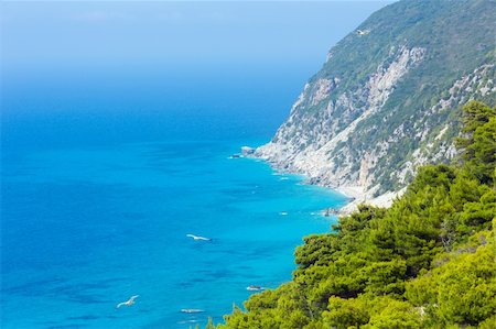 promontoire - Beautiful summer Lefkada coast beach (Greece, Ionian Sea)  view from up Stock Photo - Budget Royalty-Free & Subscription, Code: 400-06327132