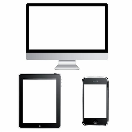 Set Of Contemporary Gadgets, Isolated On White Background, Vector Illustration Stock Photo - Budget Royalty-Free & Subscription, Code: 400-06327191