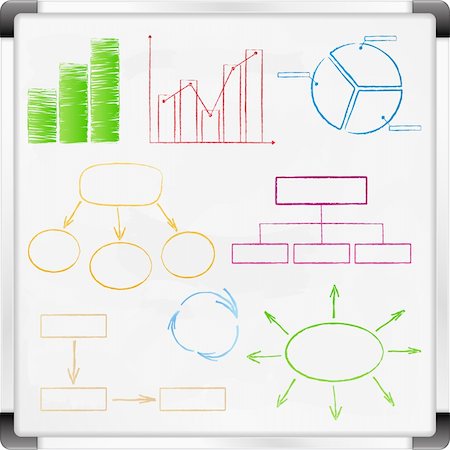 simsearch:400-08750925,k - Whiteboard with graphs and diagrams, vector eps10 illustration Stock Photo - Budget Royalty-Free & Subscription, Code: 400-06327336