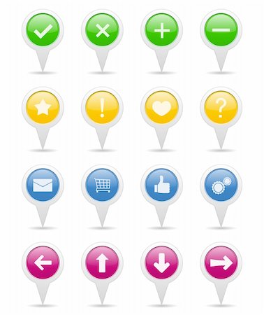 simsearch:400-06171297,k - Set of pointers with icons, vector eps10 illustration Stock Photo - Budget Royalty-Free & Subscription, Code: 400-06327363