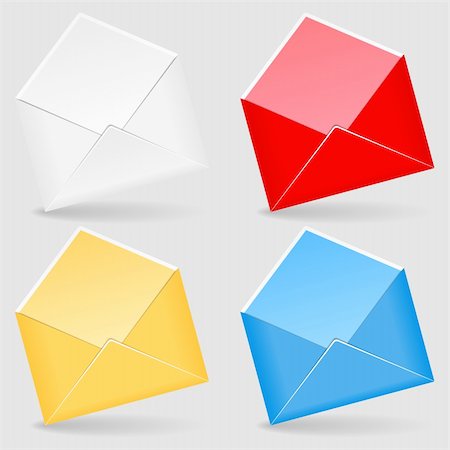 red and blue folder icon - Open envelopes, vector eps10 illustration Stock Photo - Budget Royalty-Free & Subscription, Code: 400-06327382