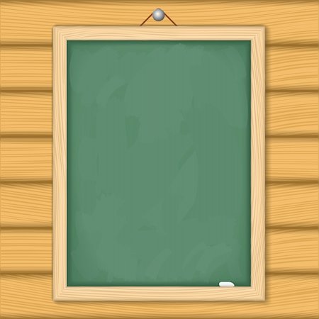 Blackboard on wooden wall, vector eps10 illustration Stock Photo - Budget Royalty-Free & Subscription, Code: 400-06327398