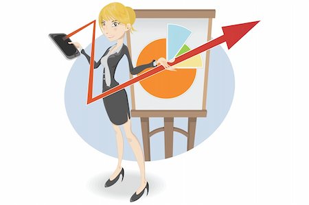 escova (artist) - Confident businesswoman presenting pie chart Stockbilder - Microstock & Abonnement, Bildnummer: 400-06327542