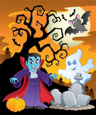simsearch:400-04419396,k - Scene with Halloween theme 7 - vector illustration. Stock Photo - Budget Royalty-Free & Subscription, Code: 400-06327785