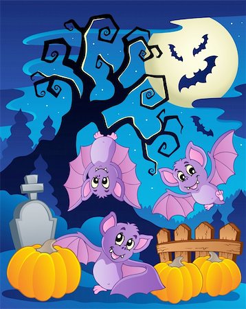 simsearch:400-04407835,k - Scene with Halloween tree 5 - vector illustration. Photographie de stock - Aubaine LD & Abonnement, Code: 400-06327787