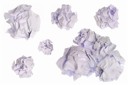 paper mistake - collection of various balls of paper on isolated Stock Photo - Budget Royalty-Free & Subscription, Code: 400-06327878