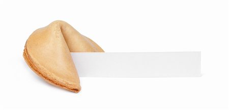A fortune cookie with a blank piece of paper isolated on white. Foto de stock - Royalty-Free Super Valor e Assinatura, Número: 400-06328054