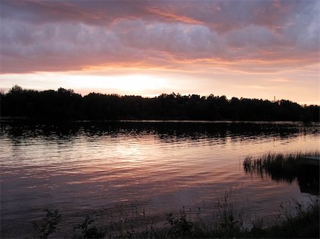 Russia, Saint-Petersburg, Kavgolovo, sunset, water, before the rain, summer, the landscape, the dog, animals Stock Photo - Budget Royalty-Free & Subscription, Code: 400-06328272