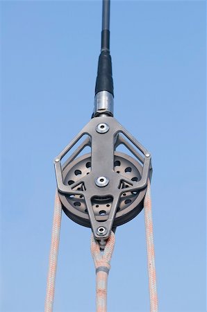 sailing block pulley - Block detail of a modern sailboat with rope Stock Photo - Budget Royalty-Free & Subscription, Code: 400-06328346
