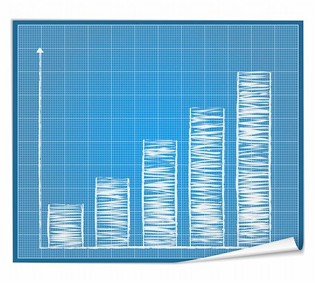 simsearch:400-06483447,k - Bar graph blueprint, vector eps10 illustration Stock Photo - Budget Royalty-Free & Subscription, Code: 400-06328527