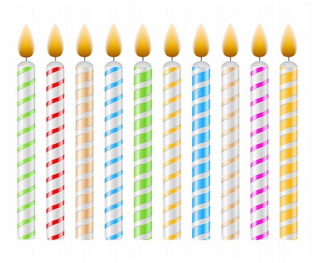 Birthday Candles, vector eps10 illustration Stock Photo - Budget Royalty-Free & Subscription, Code: 400-06328574