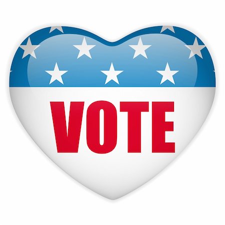 simsearch:400-04061855,k - Vector - United States Election Vote Heart Button. Foto de stock - Super Valor sin royalties y Suscripción, Código: 400-06328714