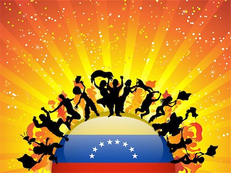 simsearch:400-05752560,k - Vector - Venezuela Sport Fan Crowd with Flag Photographie de stock - Aubaine LD & Abonnement, Code: 400-06328711