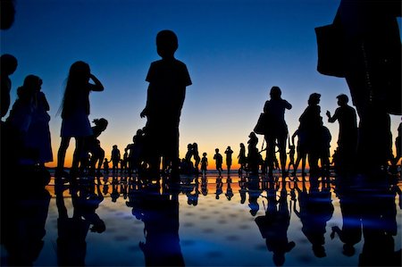 People reflections on colorful sunset in Zadar, Croatia Stock Photo - Budget Royalty-Free & Subscription, Code: 400-06328927