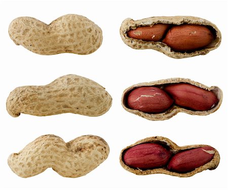 shell macro - Peanuts isolated on white background. Stock Photo - Budget Royalty-Free & Subscription, Code: 400-06329057