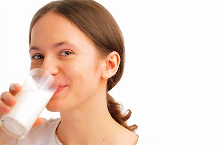 drinking shots - Portrait of beautiful young woman drinking milk Stock Photo - Budget Royalty-Free & Subscription, Code: 400-06329103