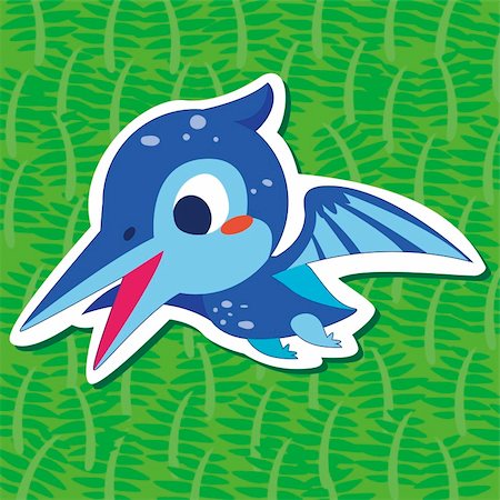 a cute dinosaur sticker with Pteranodon Stock Photo - Budget Royalty-Free & Subscription, Code: 400-06329348