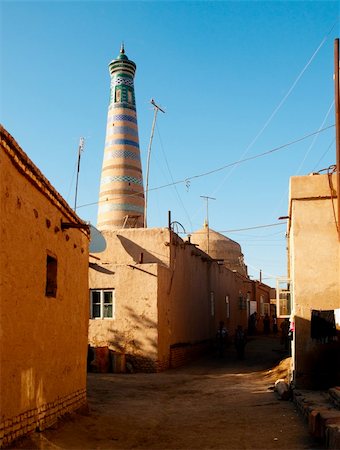 Narrow street at the Khiva old town, Uzbekistan Stock Photo - Budget Royalty-Free & Subscription, Code: 400-06329511