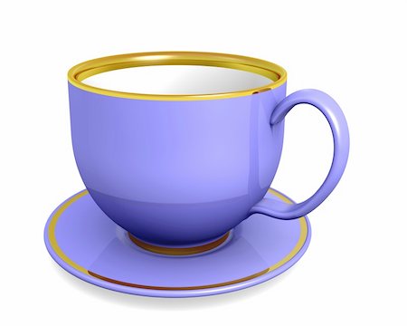 simsearch:400-05324677,k - Cup, violet color over white. 3d illustration Stockbilder - Microstock & Abonnement, Bildnummer: 400-06329534