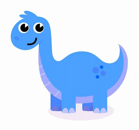 dinosaur cartoon background - Happy Dino isolated on white. Cartoon vector Illustration Stock Photo - Budget Royalty-Free & Subscription, Code: 400-06329568