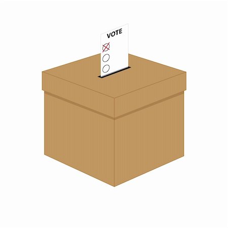 falling with box - Ballot box isolated on white background Stock Photo - Budget Royalty-Free & Subscription, Code: 400-06330239