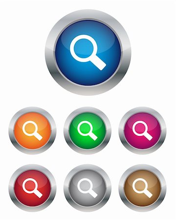 Collection of search buttons in various colors Stock Photo - Budget Royalty-Free & Subscription, Code: 400-06330241