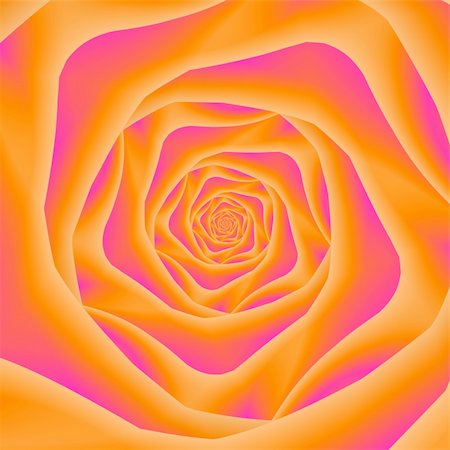 simsearch:400-06699301,k - Computer generated fractal image with a spiral rose design in orange and pink. Stock Photo - Budget Royalty-Free & Subscription, Code: 400-06330299