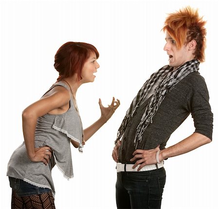 Young woman frustrated with boyfriend in orange hair Photographie de stock - Aubaine LD & Abonnement, Code: 400-06330542