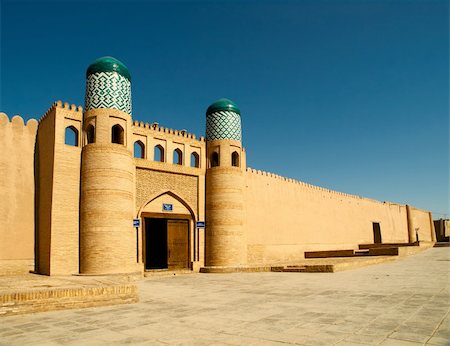 Gates and wall of the Kunya-ark citadel in Khiva, Uzbekistan Stock Photo - Budget Royalty-Free & Subscription, Code: 400-06330857