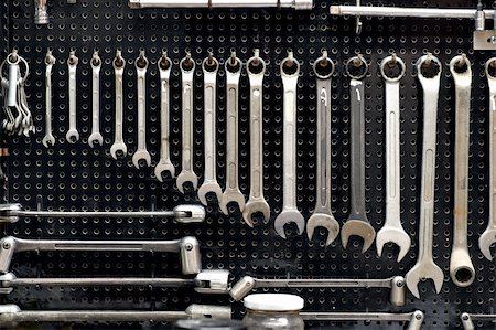 Wall with many tools in workshop Photographie de stock - Aubaine LD & Abonnement, Code: 400-06330973