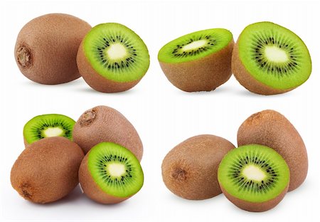 simsearch:400-06087589,k - Set of ripe kiwi fruits isolated on white background Foto de stock - Royalty-Free Super Valor e Assinatura, Número: 400-06331192