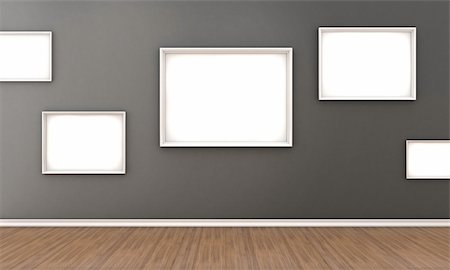 simsearch:400-06102809,k - Illustration of a room with a white frames for a pictures Stock Photo - Budget Royalty-Free & Subscription, Code: 400-06331261