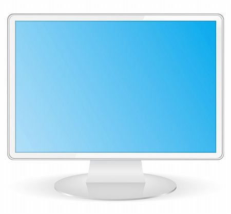 White computer monitor, vector eps10 illustration Stock Photo - Budget Royalty-Free & Subscription, Code: 400-06331590
