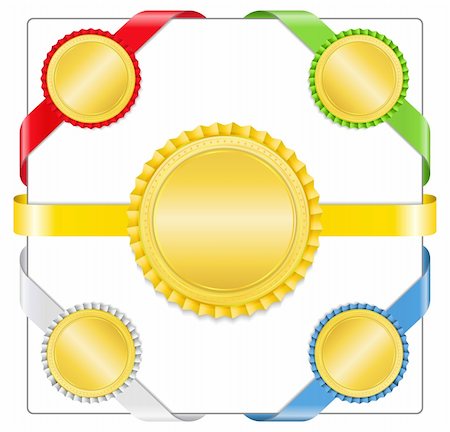 Ribbons with golden medals, vector eps10 illustration Stock Photo - Budget Royalty-Free & Subscription, Code: 400-06331629